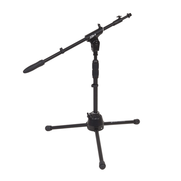DIE HARD Asta microfonica professionale nana a giraffa telescopica, dotata di base tripoide e snodo superiore in alluminio pressofuso.