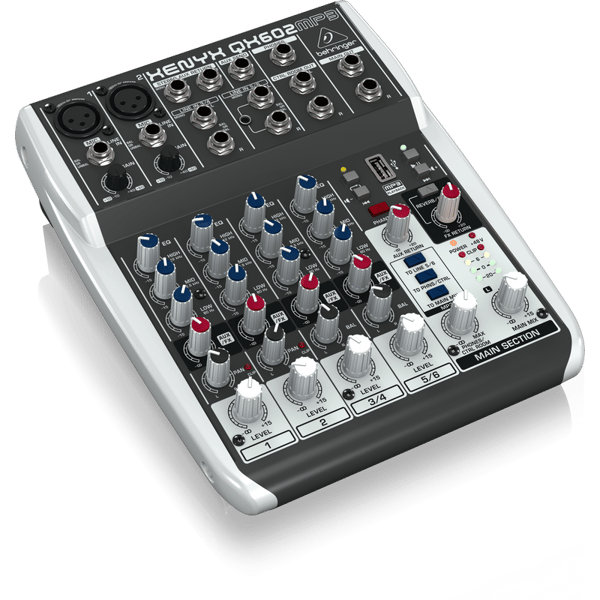 BEHRINGER QX602-MP3 XENYX MIXER 6 CANALI LETTORE MP3/USB EFFETTI VOCE KARAOKE REVERBERO/DELAY +48V