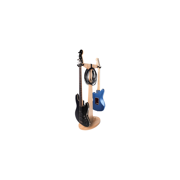 Gator Frameworks GFW-ELITEGTRHNGSTD-2X-MPL Stand appendi-chitarra doppio in finitura naturale acero opaco<br>