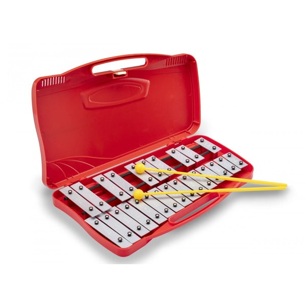 SOUNDSATION Metallofono Cromatico 25 Note con Case Rosso. Modello SG-25N-RD