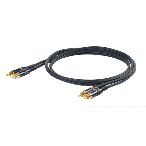 PROEL STAGE Cavo audio professionale 'STEREO' con connessioni 2 x spina RCA YongSheng &gt; 2 x spina RCA YongSheng. Colore disponibile: BK