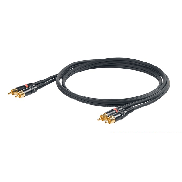 PROEL STAGE Cavo audio professionale 'STEREO' con connessioni 2 x spina RCA YongSheng &gt; 2 x spina RCA YongSheng. Colore disponibile: BK