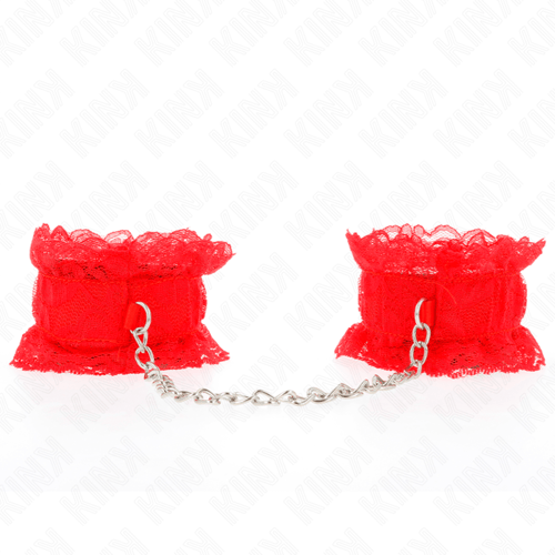 KINK WRIST RESTRAINT KINK - CINTURINO DA POLSO ELASTICO IN PIZZO ROSSO