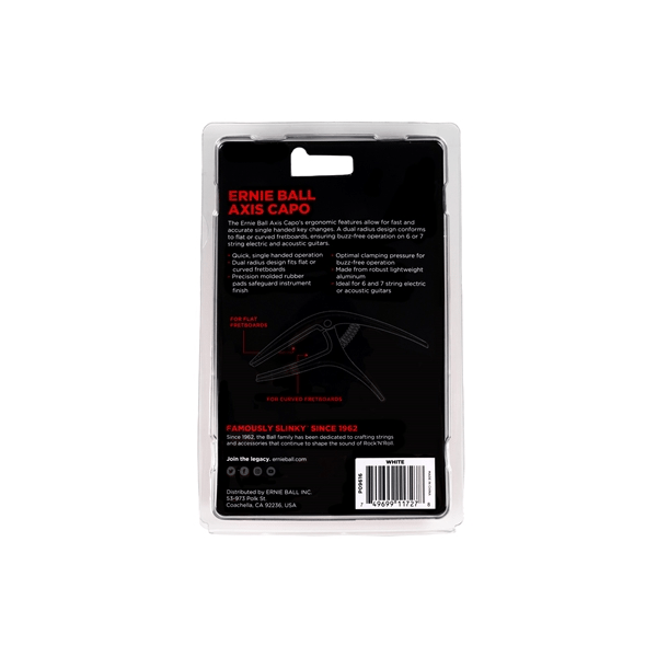 Ernie Ball Capo Axis Dual Radius 9616, bianco