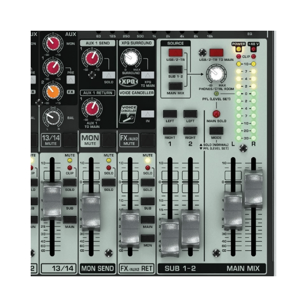 BEHRINGER XENYX QX1832-USB MIXER 18 INGRESSI 3/2 BUS EFFETTI KLARK TEKNIK INTERFACCIA USB WIRELESS READY +48V