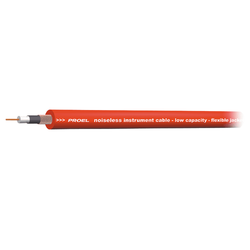 PROEL STAGE Cavo coassiale antirumore per strumenti/effetti con guaina esterna flessibile in PVC ø 6.4 mm - O.F.C. (Oxygen Free Copper). Colore rosso
