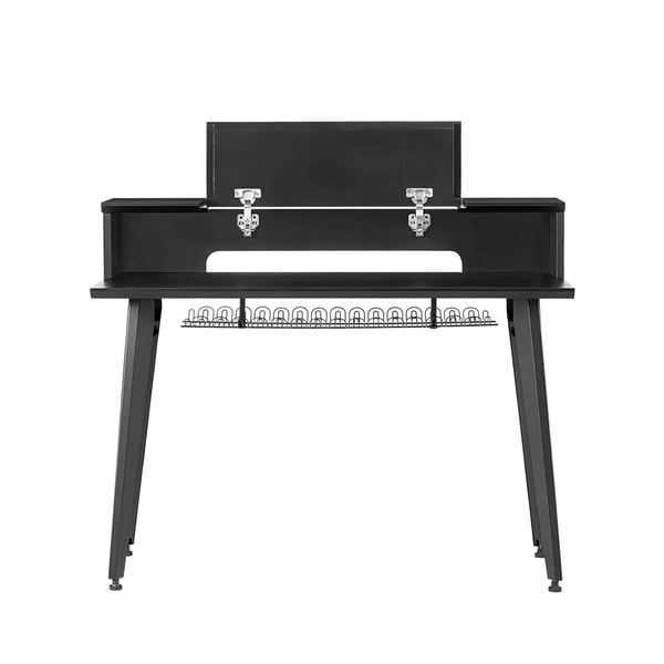Gator Frameworks GFW-ELITEKEYTBL61-BLK Workstation in legno nera per tastiere fino a 61 tasti<br>
