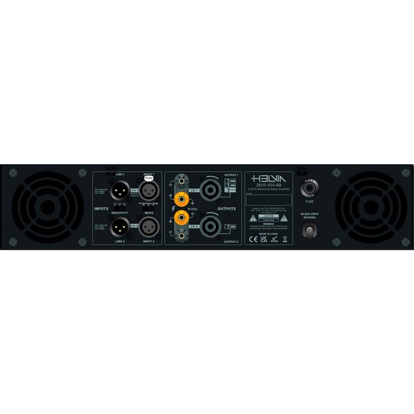 HELVIA Amplificatore di potenza in classe AB da 2x300W a 8ohm / 2x450W a 4ohm. Modello ZEUS 900-AB