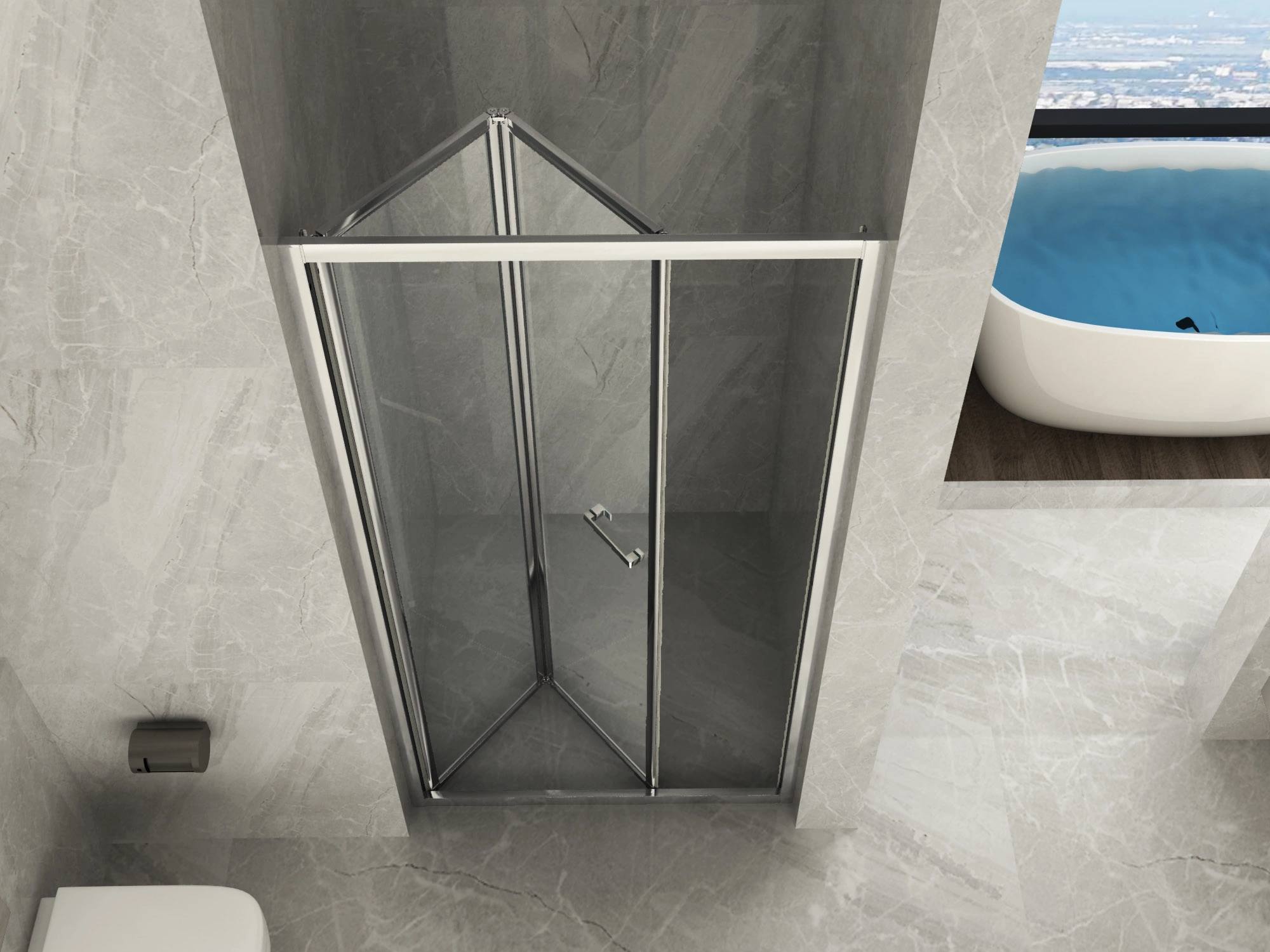 Box Porta Doccia Vetro Trasparente 6MM Apertura Pieghevole Libro Soffietto - Foto 6 di 6