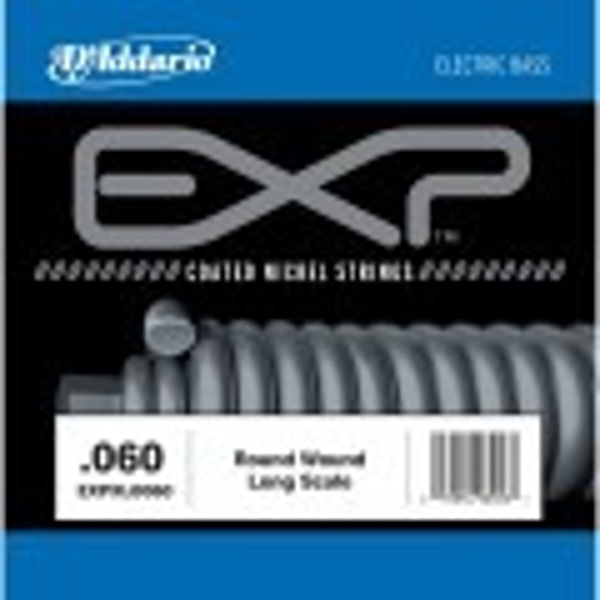 D'ADDARIO EXP Coated Nickel Round Wound Bass Guitar Single String, .060. Modello EXP-XLB-060