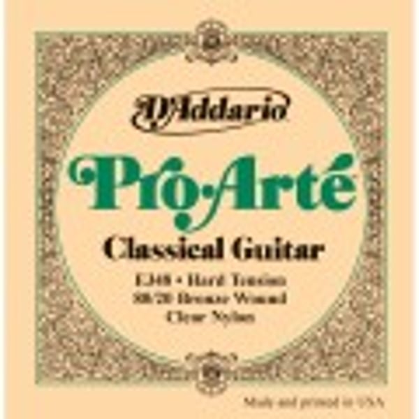 D'ADDARIO 80/20 Bronze Pro-Arte Nylon Classical Guitar Strings, Hard Tension. Modello EJ48