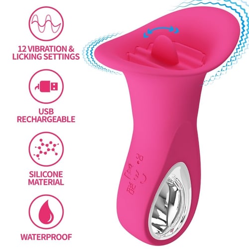 PRETTY LOVE FLIRTATION PRETTY LOVE - CLYDE VIBRATORE ORALE LINGUA VIBRANTE 12 VIBRAZIONI ROSA