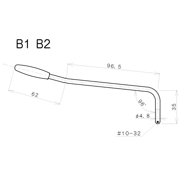 GOTOH Leva Tremolo 4,8 mm per Chitarra Elettrica (Cromata)