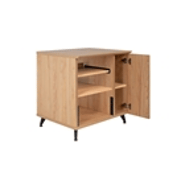 Gator Frameworks GFW-ELITESIDECAR-MPL Mobile rack sidecar cabinet in legno con finitura acero naturale opaca<br>