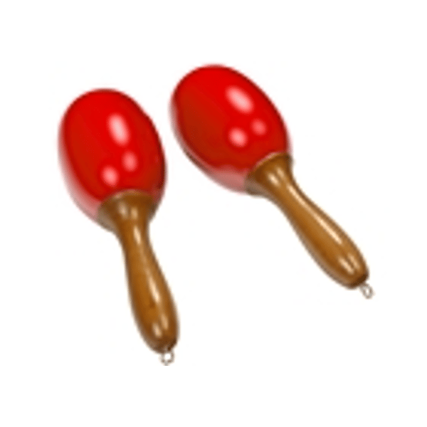 Tanga MARACAS-ROUGE-L Maracas grandi in legno - Rosse