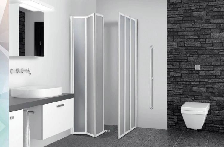 Box Doccia 2 lati a Scomparsa in Acrilico,Senza Guide,Telaio Bianco in Alluminio - Foto 12 di 12