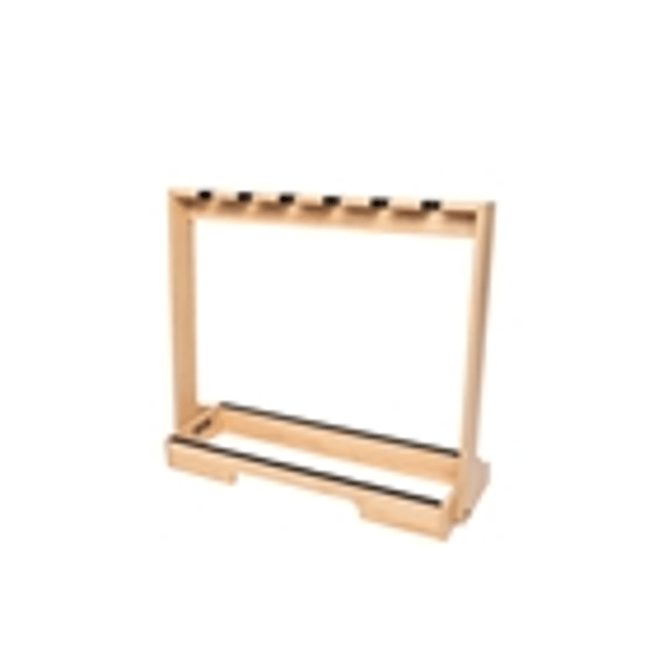 Gator Frameworks GFW-GTR-WD6RK-MPL Supporto in legno per 6 chitarre con finitura in acero naturale<br>