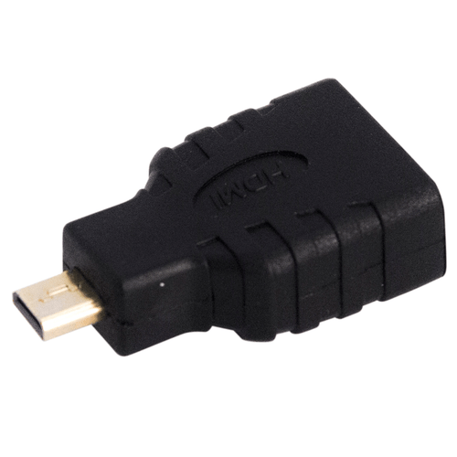 PROEL STAGE Adattatore professionale per segnali Video, da connettore HDMI femmina a connettore Micro HDMI maschio. Colore nero con parti in ottone dorato.