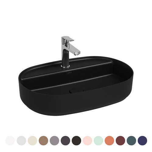 NYMO Lavabo d'appoggio ovale con foro rubinetto infinity