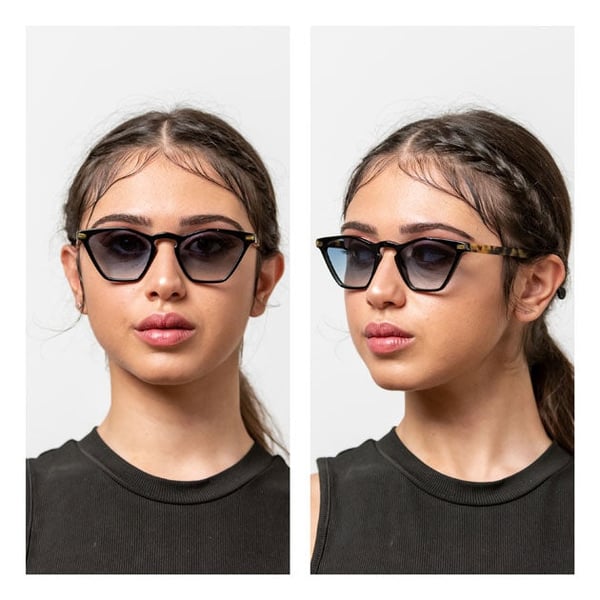 Kyme Eyewear Peggy: vintage cat-eye sunglasses. Color Tobacco, Material Acetate cellulose, Size Small