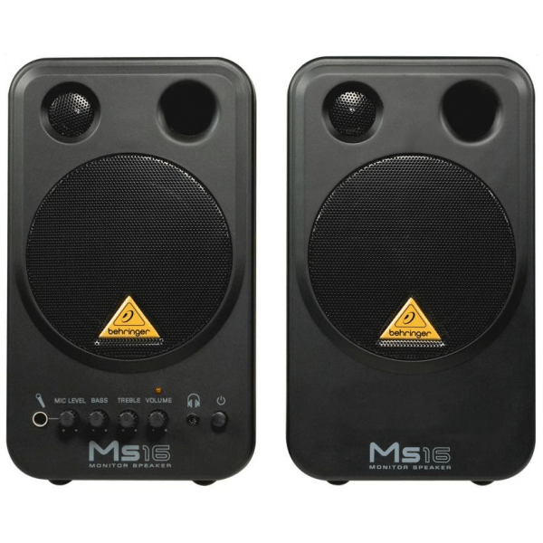BEHRINGER MS16 COPPIA DI MONITOR SPEAKER ATTIVI 16 WATT + CAVI AUDIO