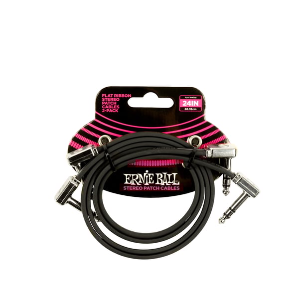 Ernie Ball 6406 Flat Ribbon Stereo Patch Cable 60,96cm 2-Pk