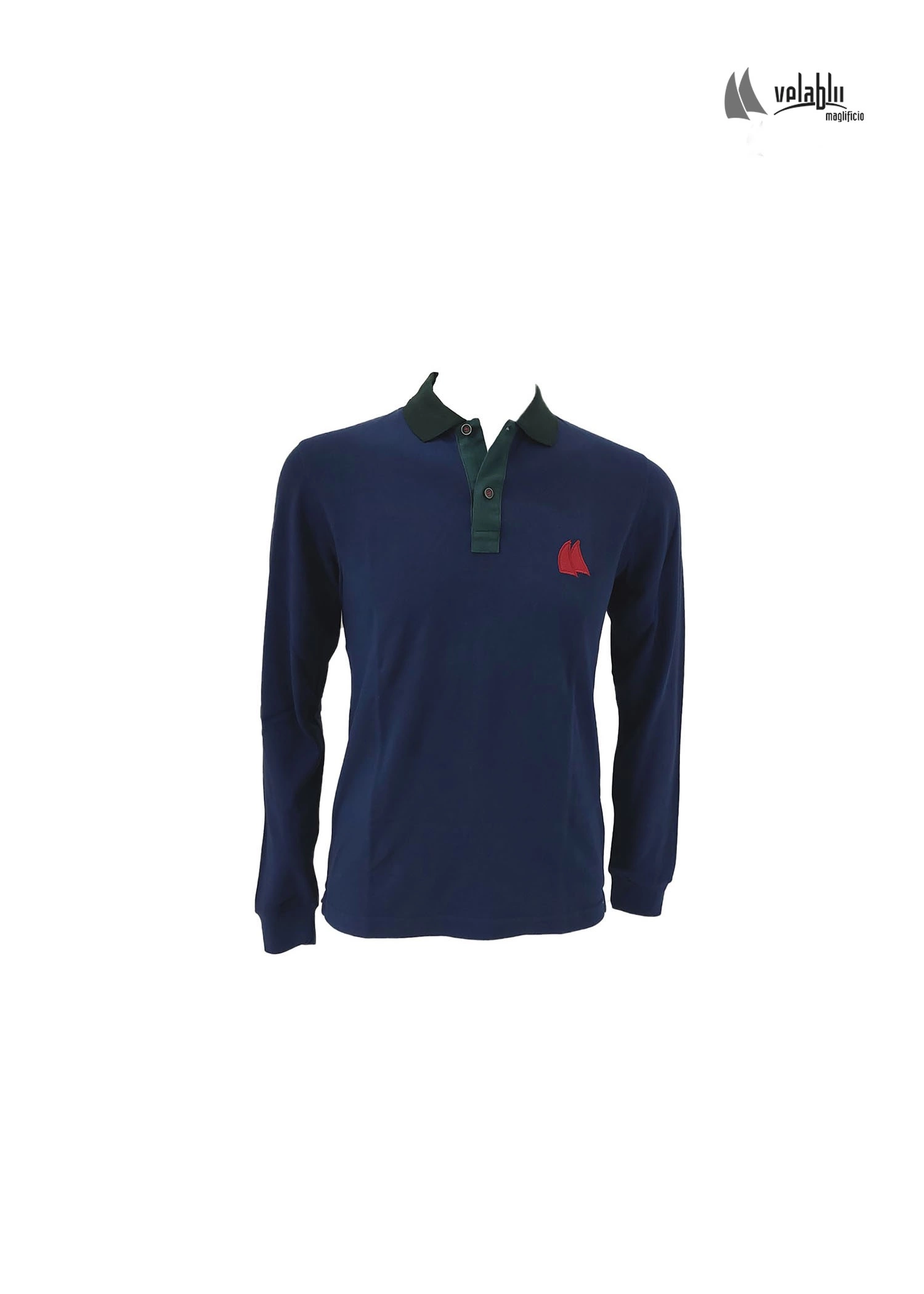 Polo uomo manica lunga Vela Blu Fango Taglia S, Colore Fango