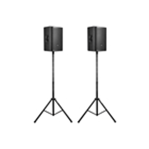 Gator Frameworks RI-SPKRSTDSET Set di due supporti per altoparlanti con borsa per il trasporto