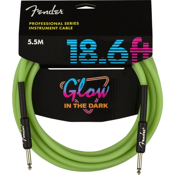 Cavo Fender Professional Glow in the dark, Green, 18.6'(5m). Modello 0990818119