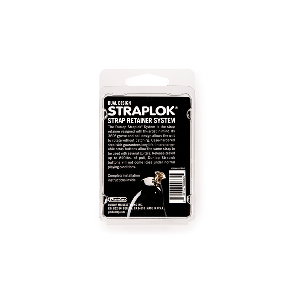 Dunlop SLS1034G Straplok Dual Design Strap Retainer System, Gold