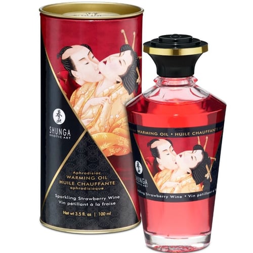 SHUNGA – ERDBEER- UND CAVA-WÄRMEEFFEKT-MASSAGEÖL 100 ML