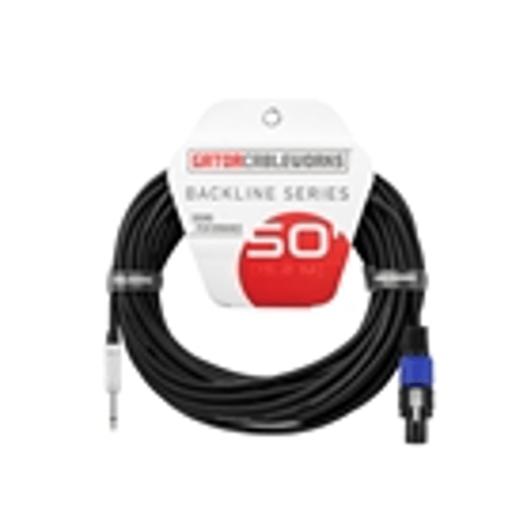 Gator Cableworks GCWB-SPK-50-1TL Cavo speaker jack TS dritto/speakon 15 m Serie Backline
