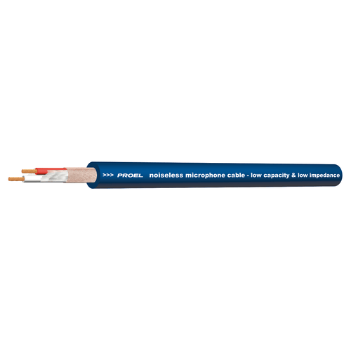 PROEL STAGE Cavo bilanciato professionale per microfono con guaina esterna flessibile - O.F.C. (Oxygen Free Copper - Sezione 2 x 0,22 mm2). Colore blu.