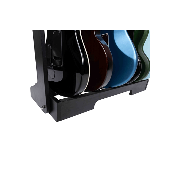 Gator Frameworks GFW-GTR-WD6RK-BLK Supporto in legno per 6 chitarre con finitura nera<br>