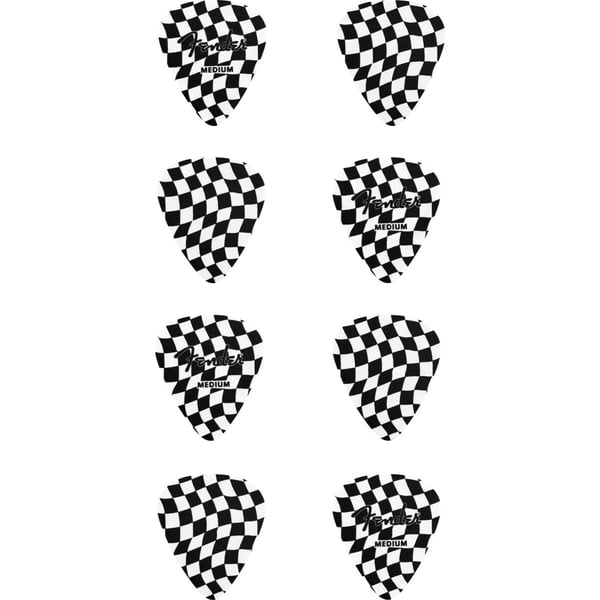 Pack 8 Plettri Fender 351 Celluloid, Checkerboard