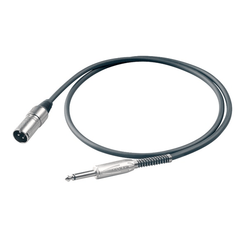 PROEL STAGE Cavo professionale per microfono con connessioni in metallo PROEL - spina volante XLR 3 poli -&gt; jack mono Ø 6.3 mm.
