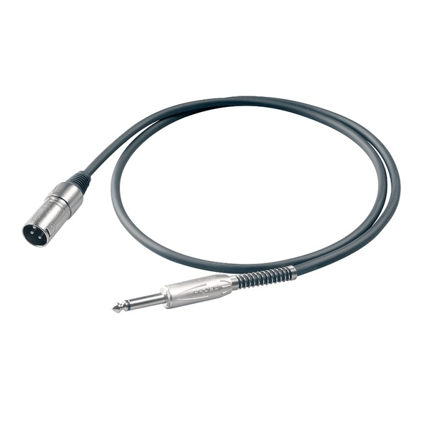 PROEL STAGE Cavo professionale per microfono con connessioni in metallo PROEL - spina volante XLR 3 poli -&gt; jack mono Ø 6.3 mm.