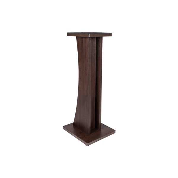 Gator Frameworks GFW-ELITESPKSTMN-BRN Coppia di supporti per monitor da studio in legno con finitura marrone scuro<br>