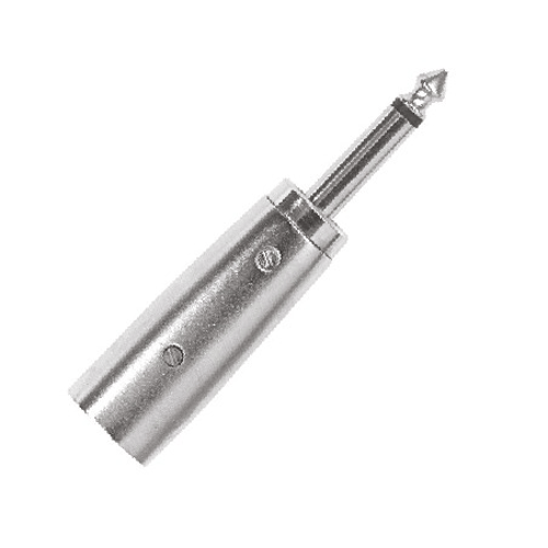 PROEL STAGE Adattatore professionale in metallo: spina XLR 3 poli -&gt; spina jack mono Ø 6.3 mm.