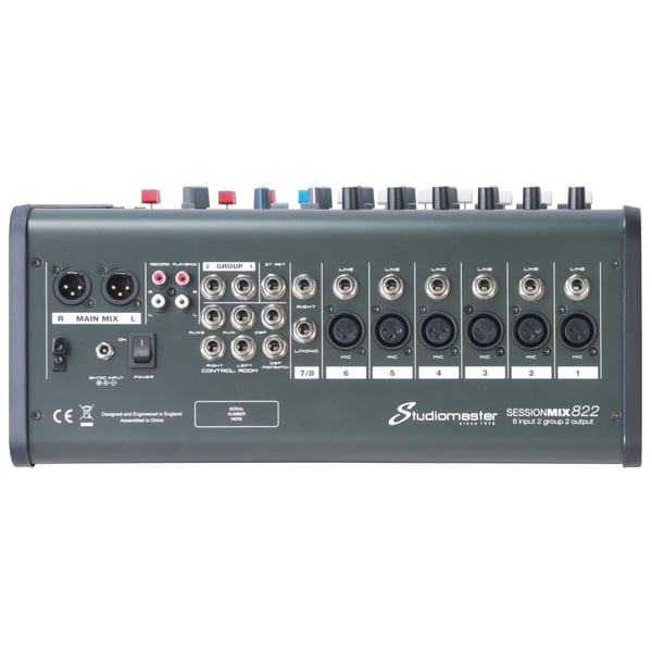 STUDIOMASTER Console di missaggio professionale a 8 canali con Media e Bluetooth. Modello SESSIONMIX 822