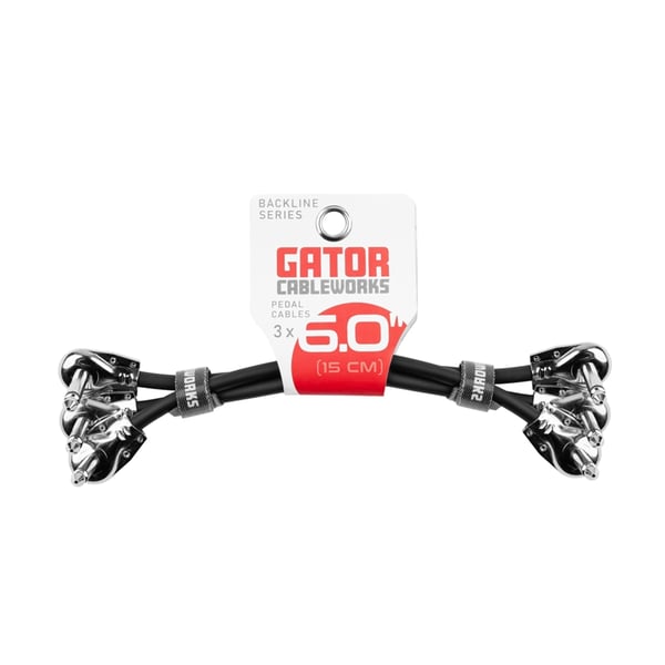 Gator Cableworks GCWB-INS-6INRA3PK Confezione da 3 cavi patch angolato/angolato 15 cm Serie Backline