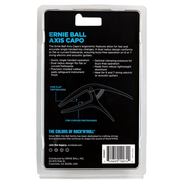 Ernie Ball 9601 Axis Capo Silver