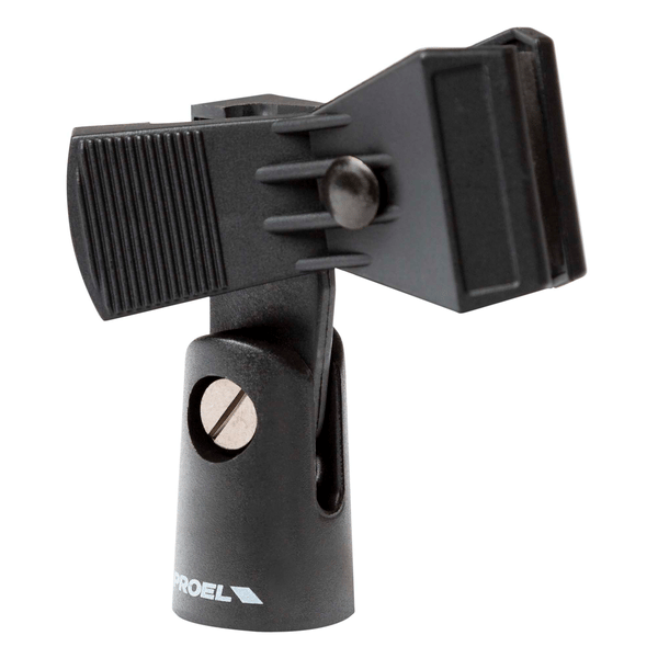 PROEL STAGE Supporto universale a pinza in ABS con vite bloccante per microfono (Ø min - max: 20 - 32 mm).