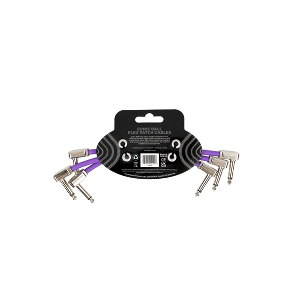 Ernie Ball 6452 Flex Patch Cable Purple 15cm 3pk
