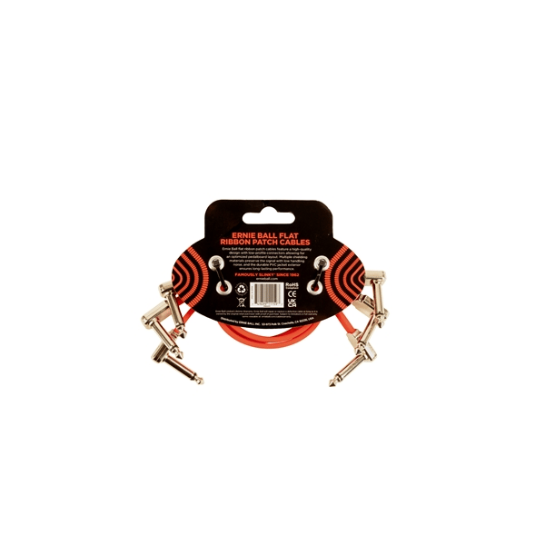 Ernie Ball 6403 Flat Ribbon Patch Cable Red 30,48cm 3-Pk