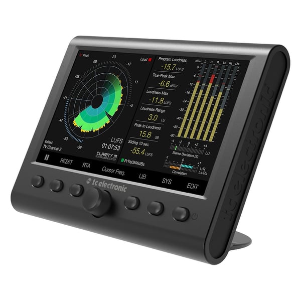 TC ELECTRONIC CLARITY M DESKTOP AUDIO METER MISURATORE DI LIVELLO STEREO O 5.1 DISPLAY HD 7"