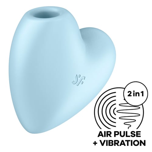 SATISFYER AIR PULSE SATISFYER - CUTIE HEART STIMOLATORE E VIBRATORE A IMPULSI D'ARIA BLU
