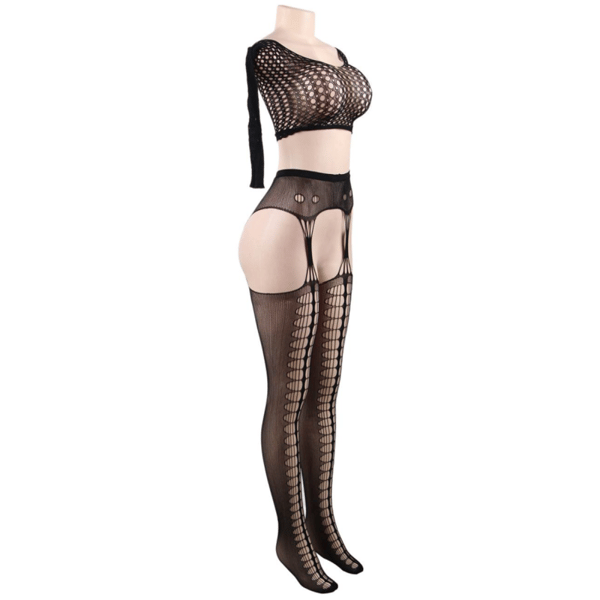 QUEEN LINGERIE BODYSTOCKING LONG SLEEVE TOP S-L