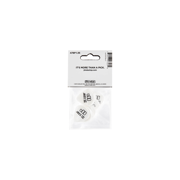 Dunlop 478P1.35 TORTEX WHITE JAZZ III, 135MM
