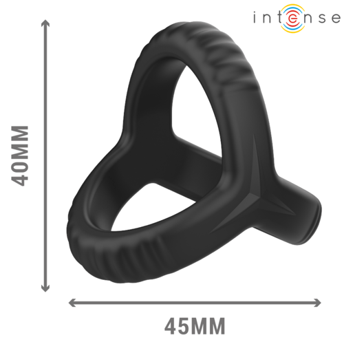 INTENSE COUPLES TOYS INTENSE - CARSON DOPPIO ANELLO PER PENE IN SILICONE MODELLO NERO 4